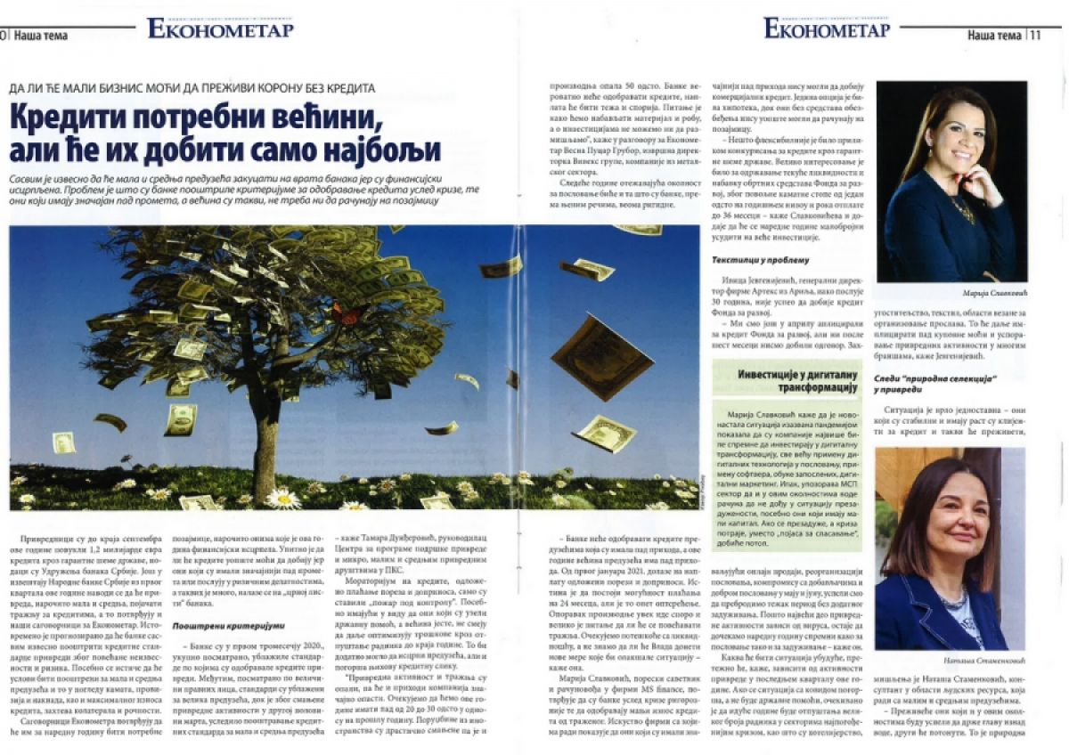 Intervju: EKONOMERAT – Da li će mali biznis moći da preživi koronu bez kredita